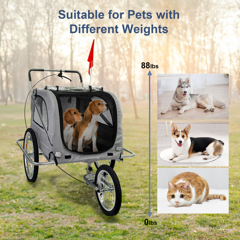 Poloma 2 in1 Large Pet Dog Bike Trailer Bicycle Trailer Folding Jogger